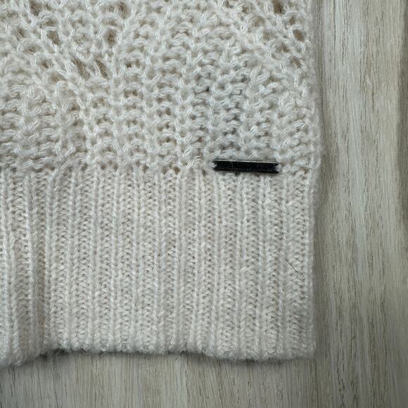 Abercrombie & Fitch Alpaca Blend Ivory Crew Neck Cozy Pullover Sweater Medium - Picture 5 of 13